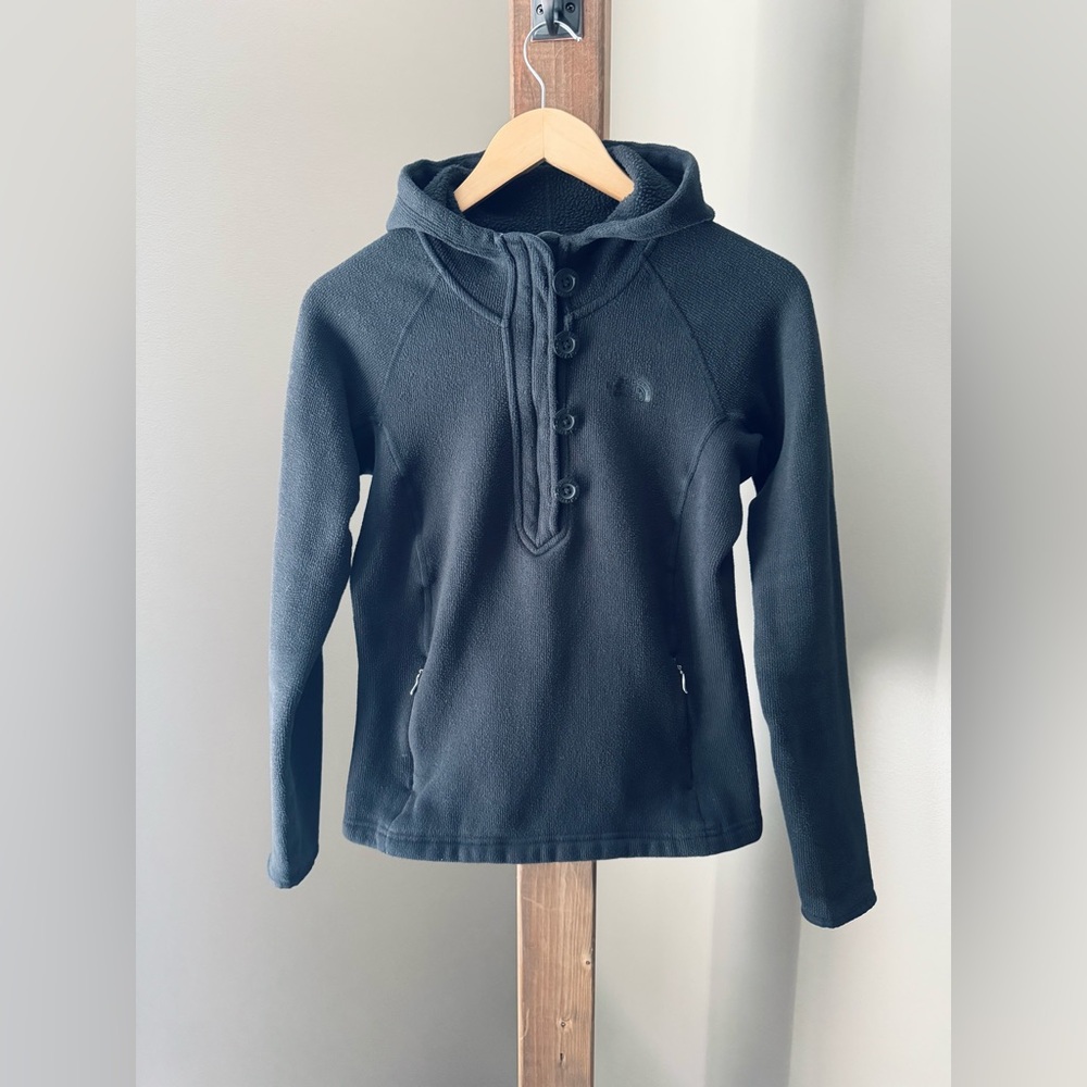 The North Face Black Crescent Sunshine Knit 1/4 Zip Sweatshirt Pullover Hoodie